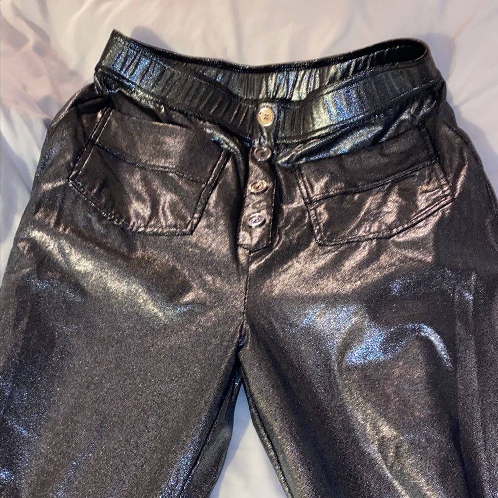 Shimmering Black Women's wide leg pants
